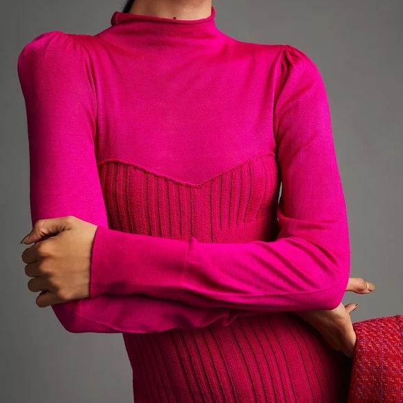 Anthropologie Turtleneck Sweater Dress - Picture 4 of 6